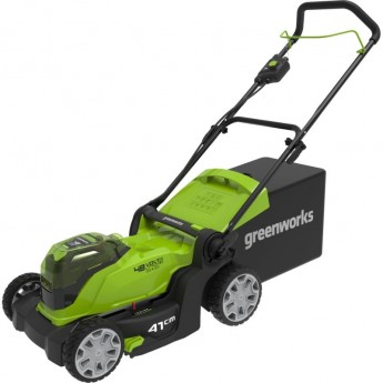 Аккумуляторная газонокосилка GREENWORKS G24X2LM41 2*24V 41 см без АКБ и ЗУ Аккумуляторная газонокосилка GREENWORKS G24X2LM41 2*24V 41 см без АКБ и ЗУ