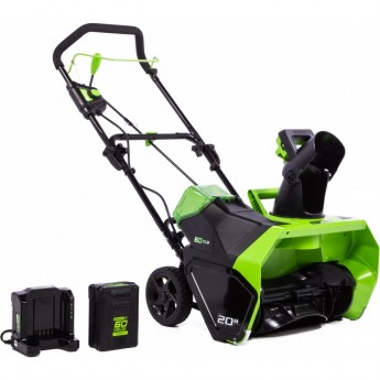 Аккумуляторный бесщёточный снегоуборщик GREENWORKS 60V GD60ST 51 см, 4 А/ч с АКБ и ЗУ Аккумуляторный бесщёточный снегоуборщик GREENWORKS 60V GD60ST 51 см, 4 А/ч с АКБ и ЗУ