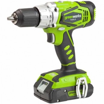 Дрель-шуруповерт аккумуляторная GREENWORKS G24DDK2 24V c АКБ 2 А.ч и ЗУ в кейсе Дрель-шуруповерт аккумуляторная GREENWORKS G24DDK2 24V c АКБ 2 А.ч и ЗУ в кейсе