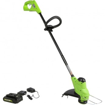 Триммер аккумуляторный GREENWORKS 2107207SA 24V 25 см, с 1хАКБ 2Ач и ЗУ Триммер аккумуляторный GREENWORKS 2107207SA 24V 25 см, с 1хАКБ 2Ач и ЗУ