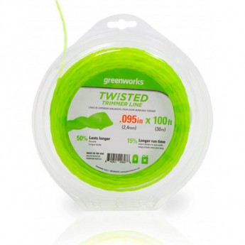 Витая леска 2,4 мм для триммеров GREENWORKS 2108307, 2108407, 2110607, 2110707 Витая леска 2,4 мм для триммеров GREENWORKS 2108307, 2108407, 2110607, 2110707